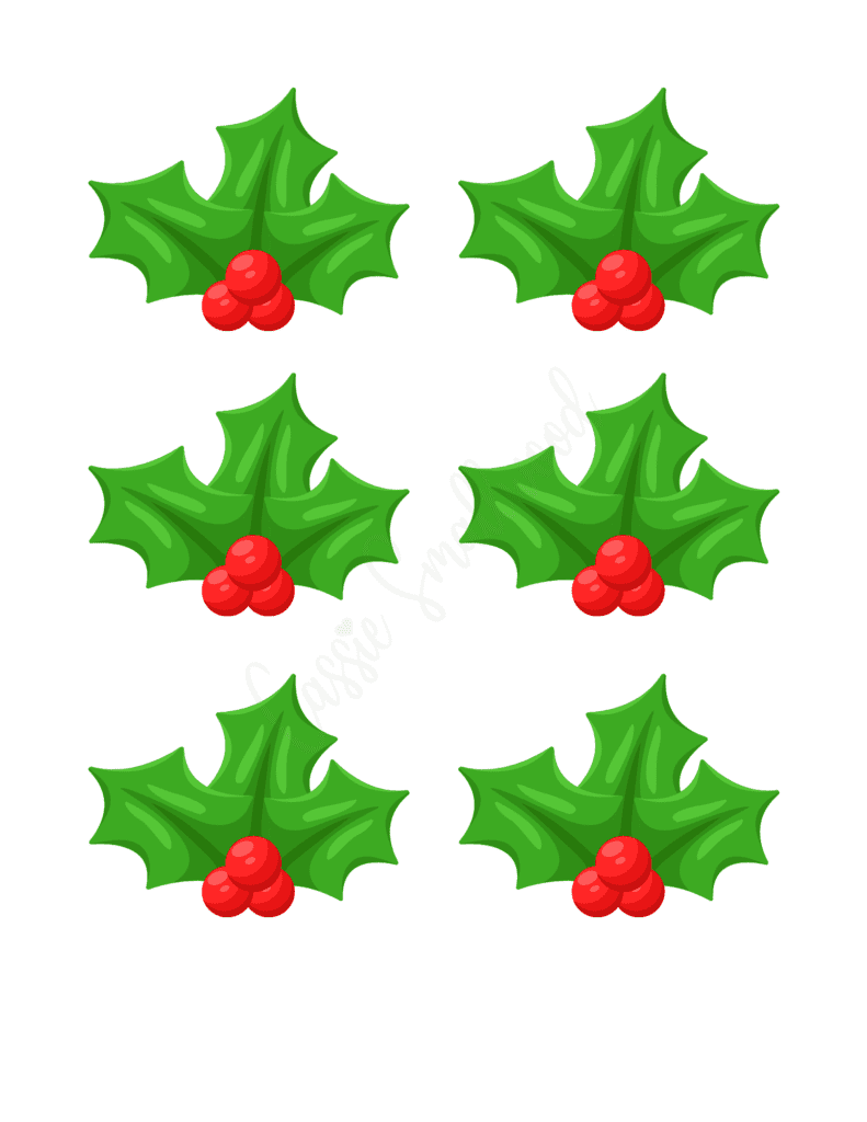 printable pictures of holly leaves