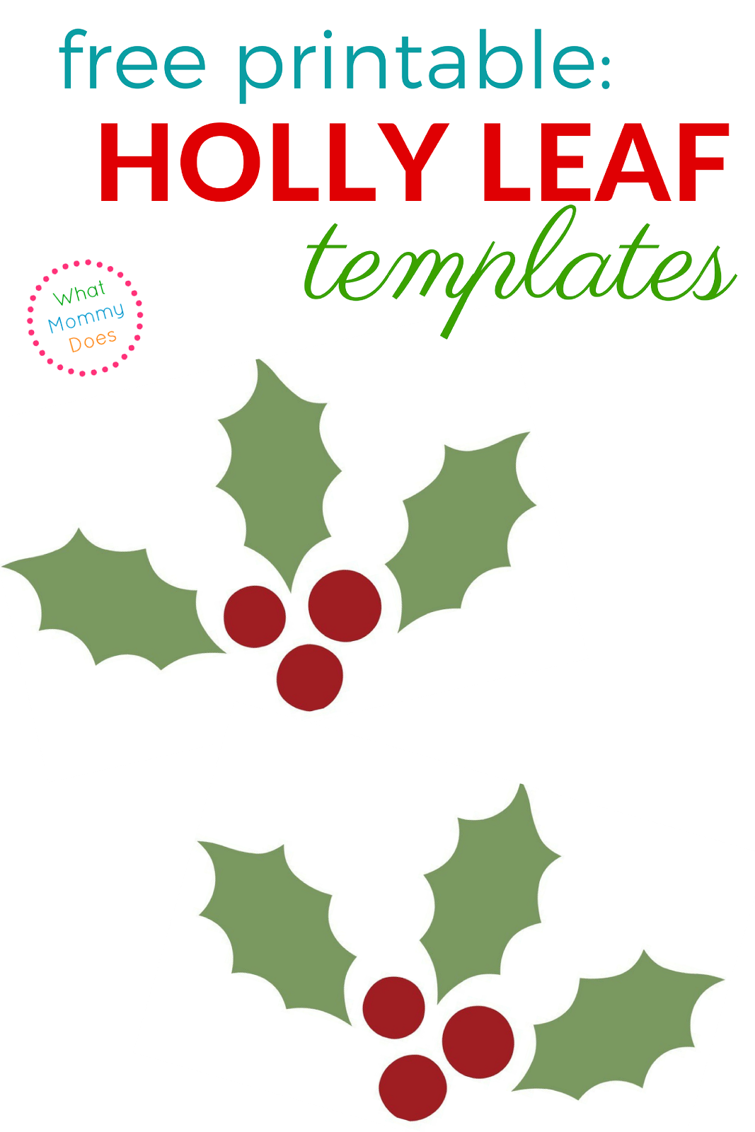 printable pictures of holly leaves