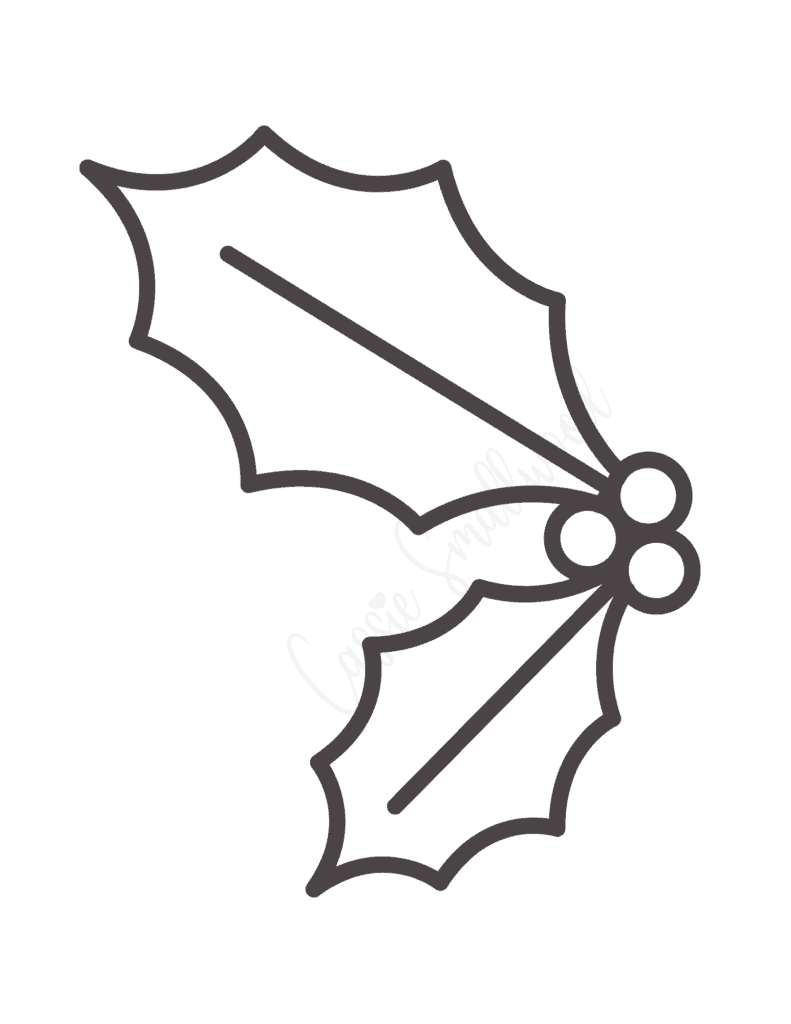 printable pictures of holly leaves