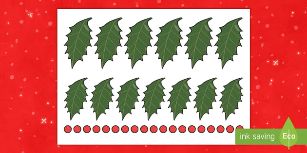 printable pictures of holly leaves