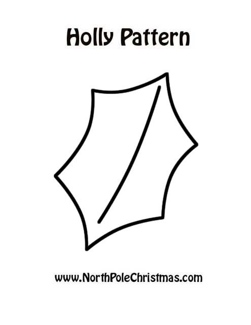 printable pictures of holly leaves