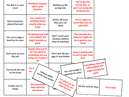 printable pictures of idioms
