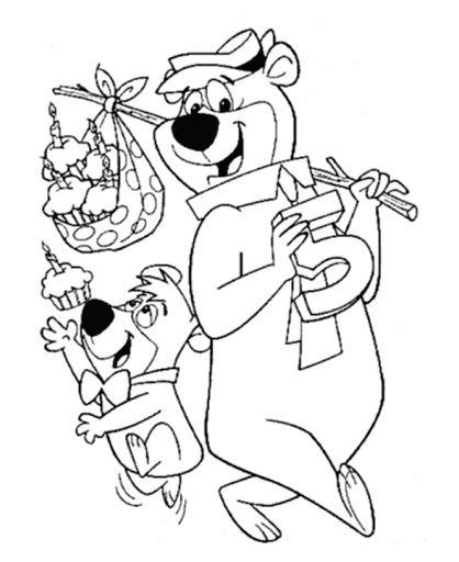 printable pictures of yogi bear