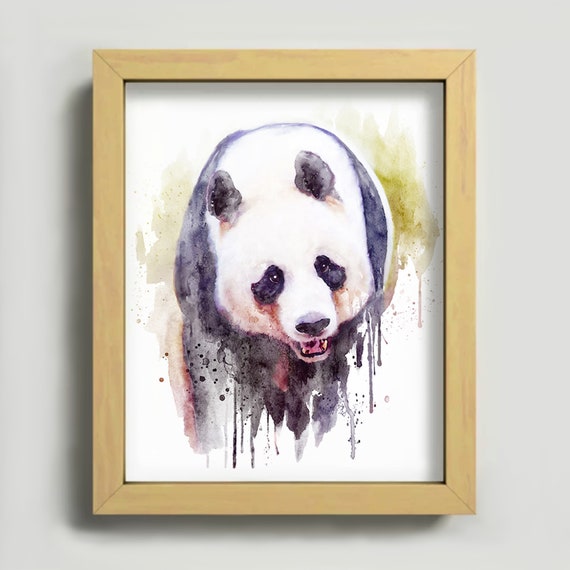 Printable Cute Panda Bear Watercolor Painting Sweet Chubby Panda ...