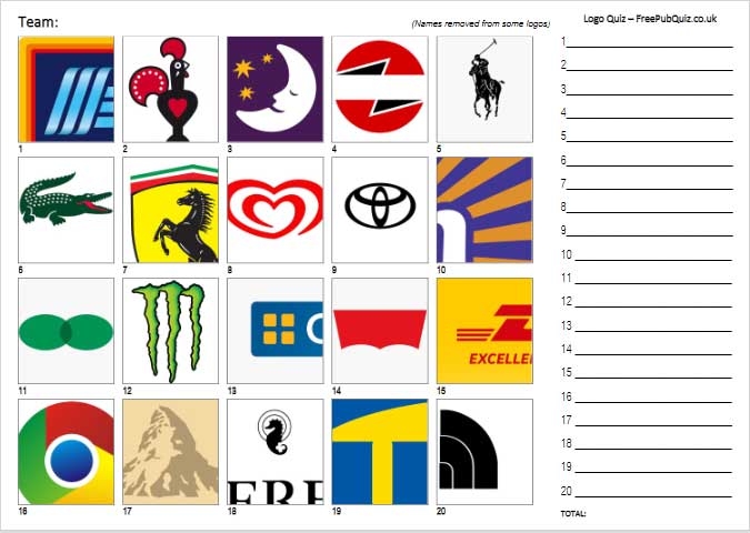Logo Quiz - Free and Printable Logo Quiz