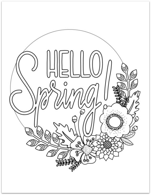 Printable Spring Coloring Page
