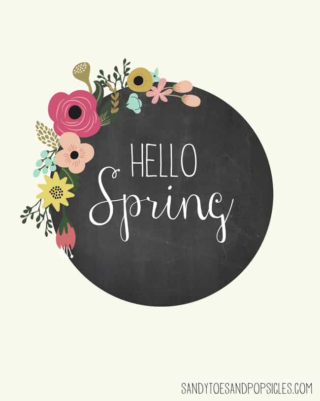 Hello Spring: Free Spring Printable Poster - Popsicle Blog