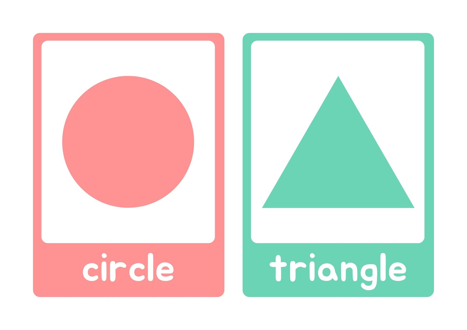Free printable shapes flashcards templates 
