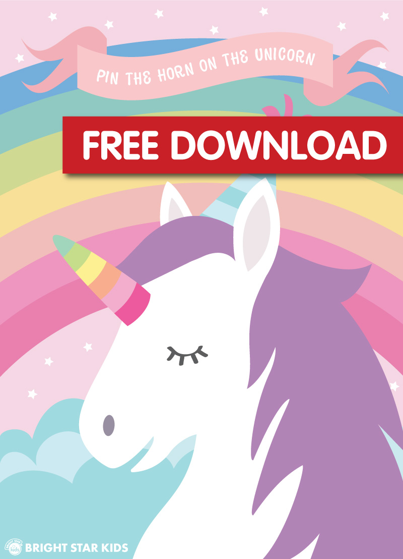 printable pin horn on unicorn