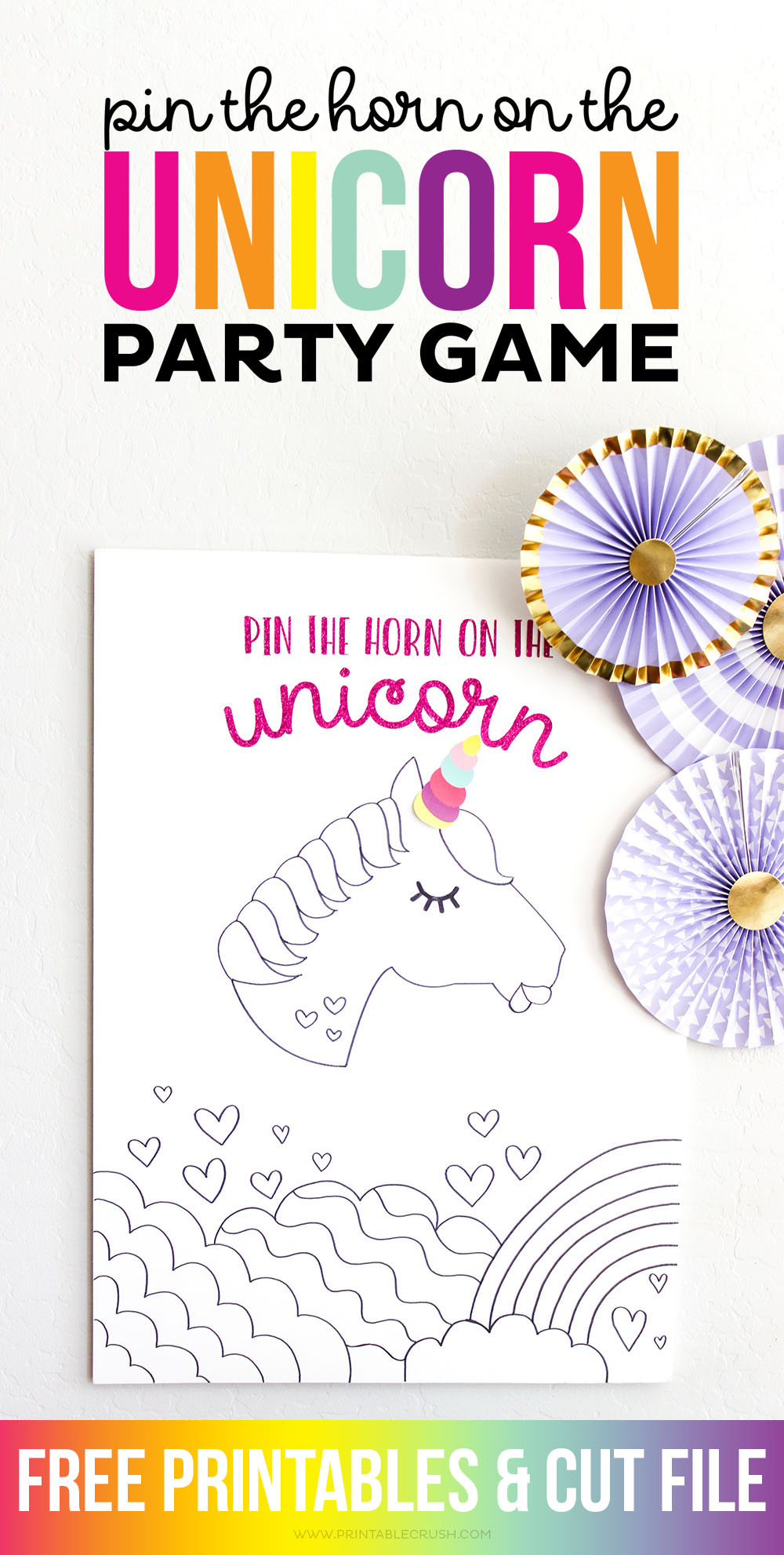 printable pin horn on unicorn