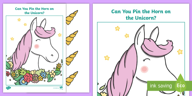 printable pin horn on unicorn