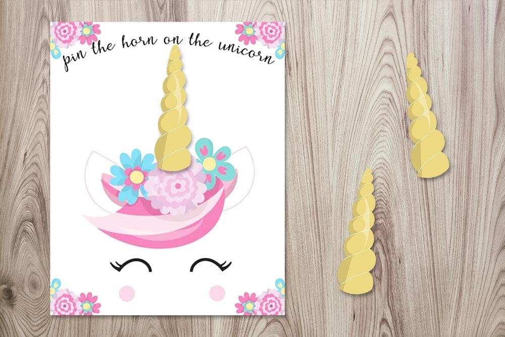 printable pin horn on unicorn