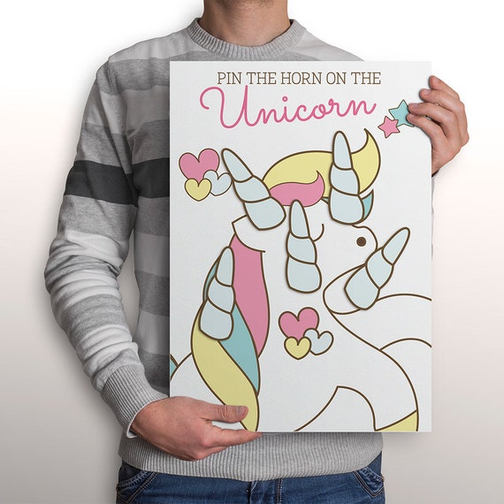 printable pin horn on unicorn