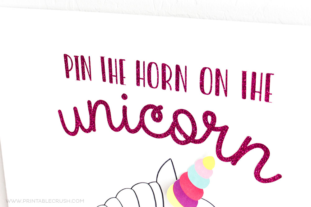 printable pin horn on unicorn