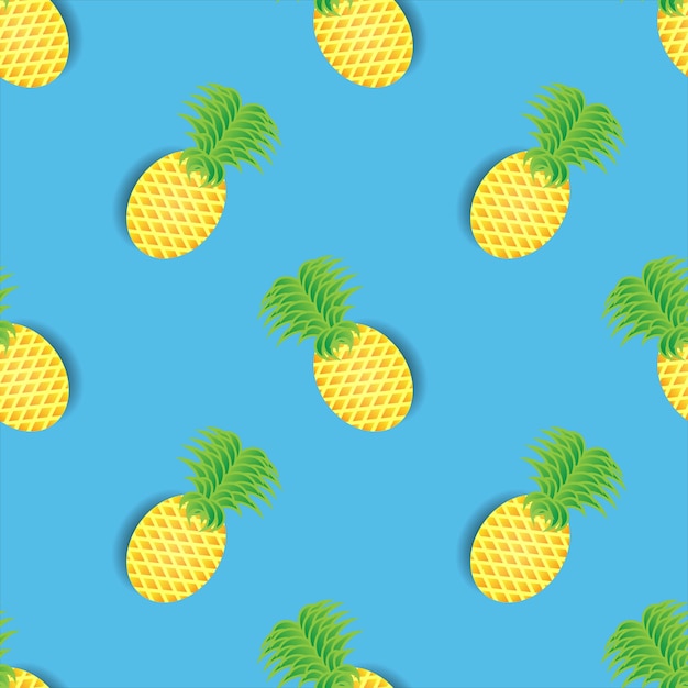 Premium Vector | Seamless pattern of green yellow pineapple design ...