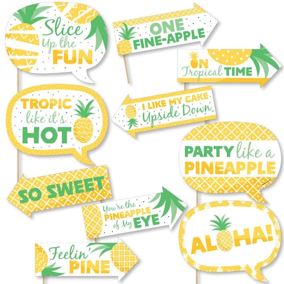 printable pineapple photo booth props