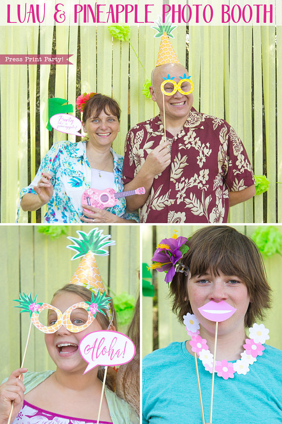 printable pineapple photo booth props