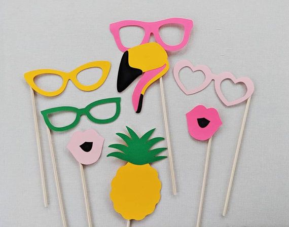 Flamingo Photo Booth Props - Tropical Photo Booth Props ...