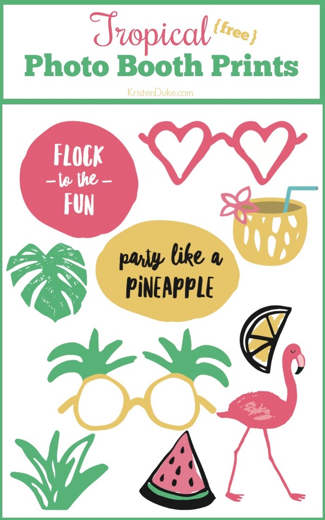 printable pineapple photo booth props