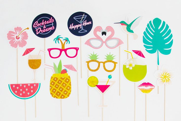 printable pineapple photo booth props