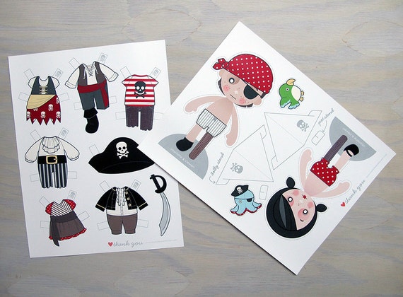 Printable PDF Pirate Paper Dolls   UK