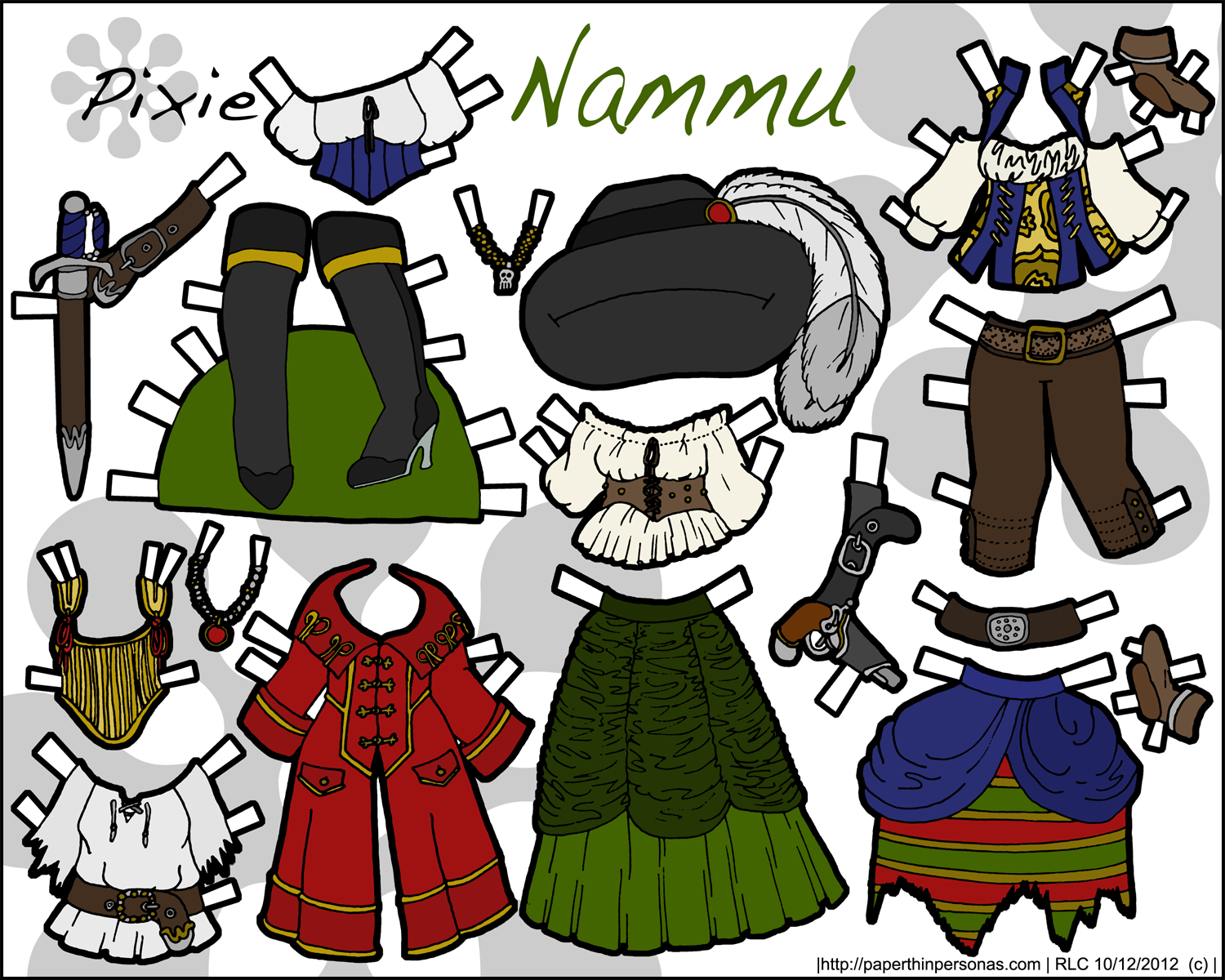 printable pirate paper dolls