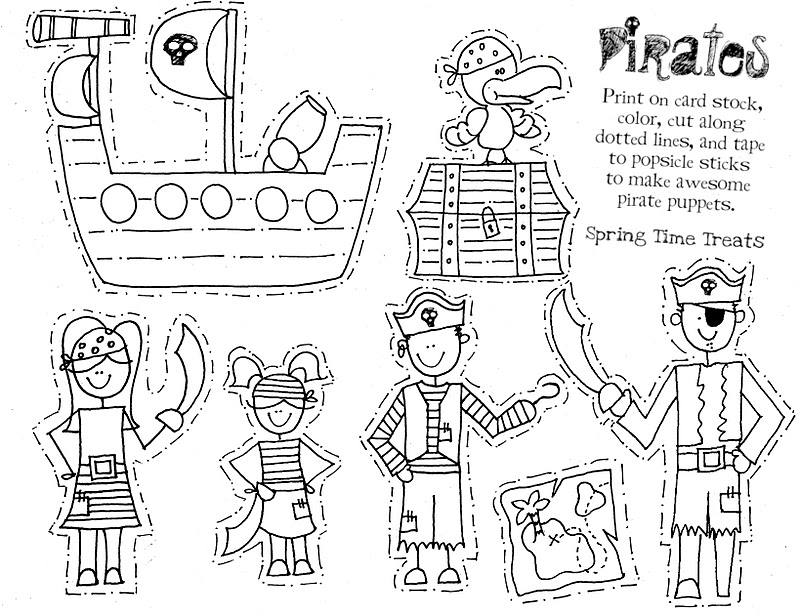 Paper puppets (pirate, cowboy &  fairy) Free Printables | Spring ...
