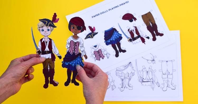 printable pirate paper dolls