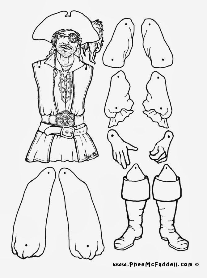 printable pirate paper dolls