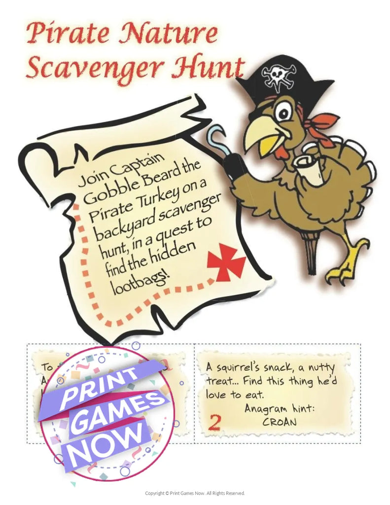 printable pirate party scavenger hunt