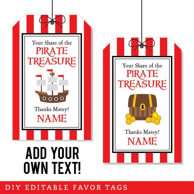 printable pirate thank you tags