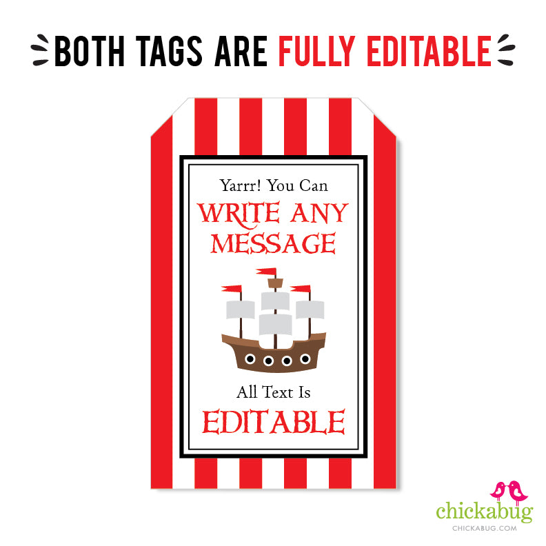 printable pirate thank you tags