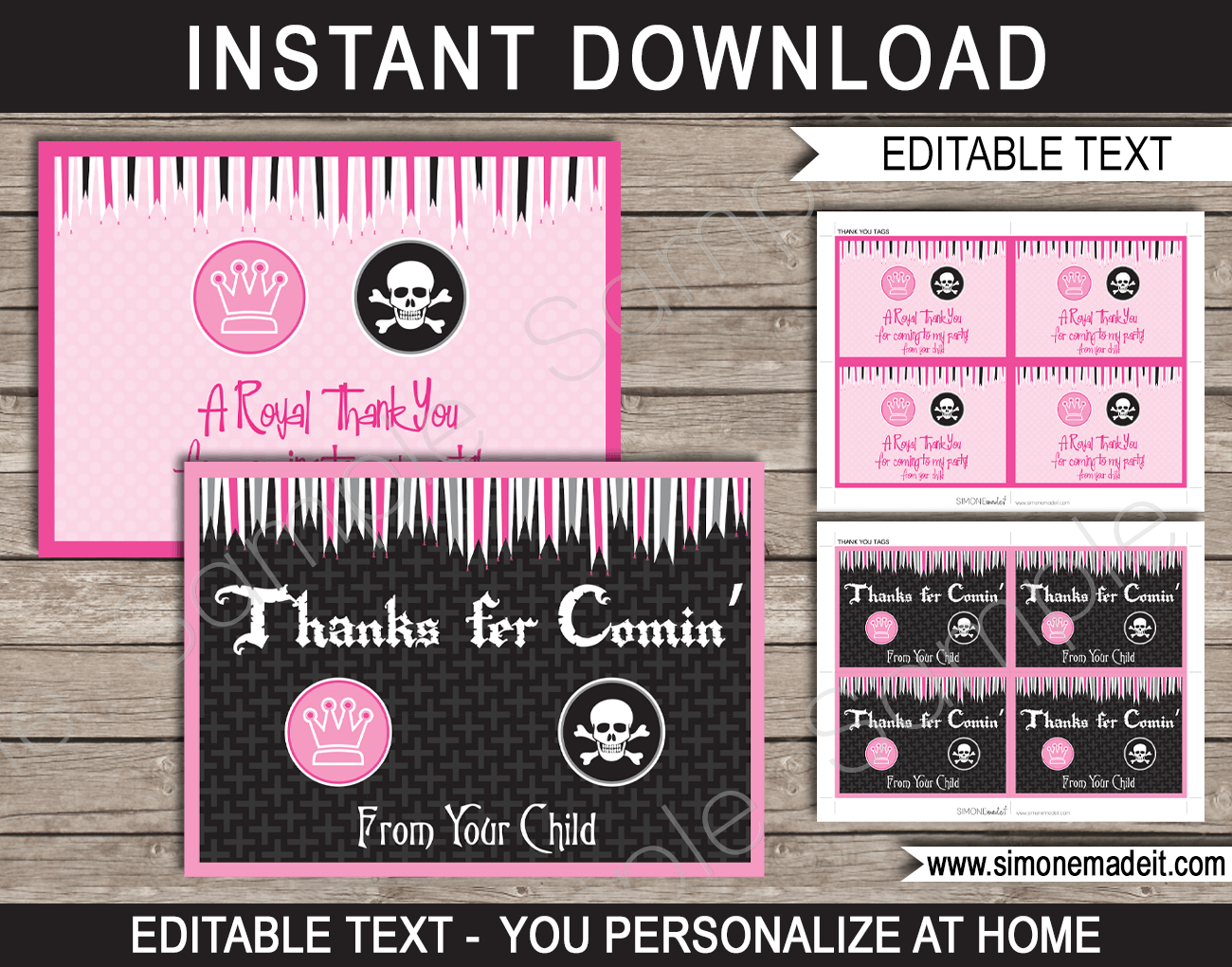 printable pirate thank you tags