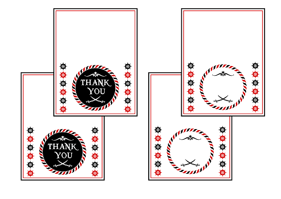 printable pirate thank you tags