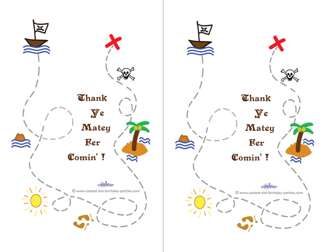 Printable Treasure Map Thank You Cards - Coolest Free Printables