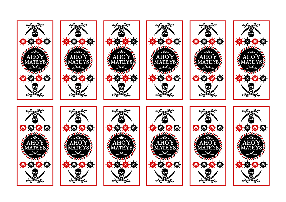 printable pirate thank you tags