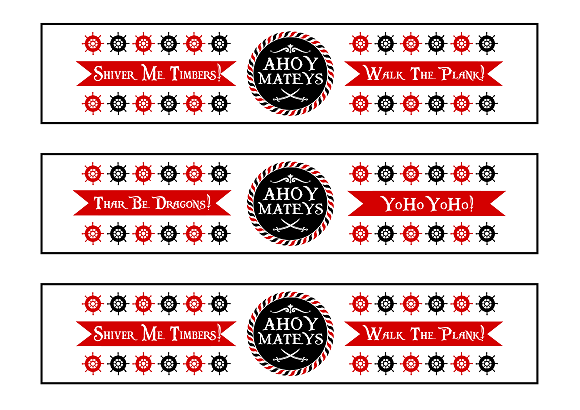 printable pirate water bottle labels