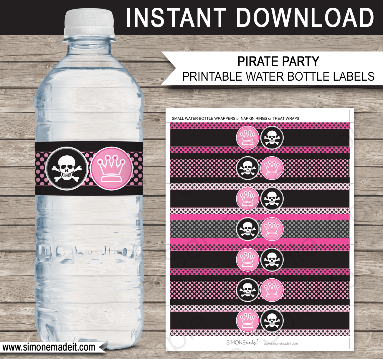 printable pirate water bottle labels