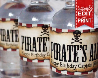 printable pirate water bottle labels