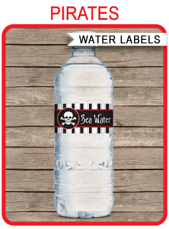 Pirate Party Water Bottle Labels Template | Printable Party ...