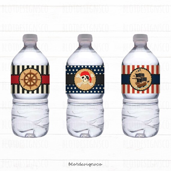 printable pirate water bottle labels