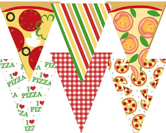 Pizza Party - Pizza Banner - Pizza Pennant - Pizza Decorations ...