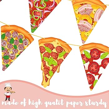 Pizza Party Banner Girlanden Dekoration : Amazon.de: Spielzeug