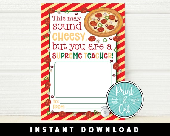Pizza Gift Card Holder, Printable Gift Card Holder, Gift Card ...