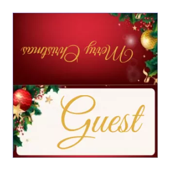 Christmas table label free template on Greetings-Discount