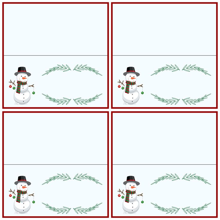 Christmas Place Cards - 10 Free PDF Printables | Printablee