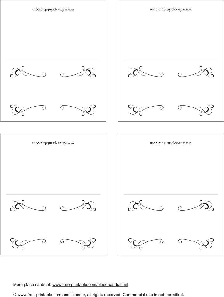 Free Place Card Template - PDF | 34KB | 1 Page(s)