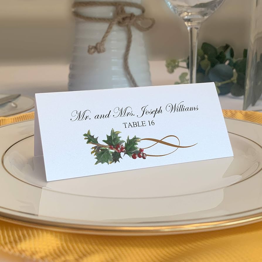 Amazon.com: Christmas and Holiday Holly Swirl Printable Place ...