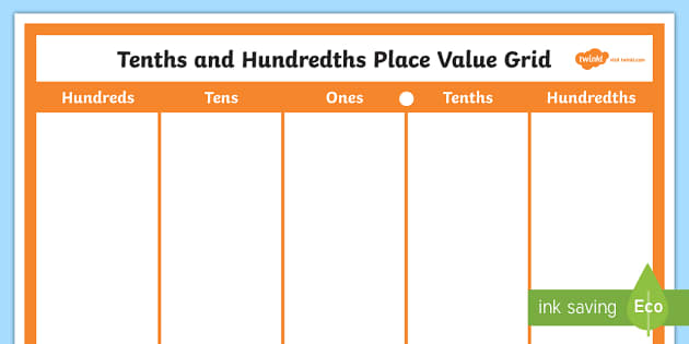 printable place value grid