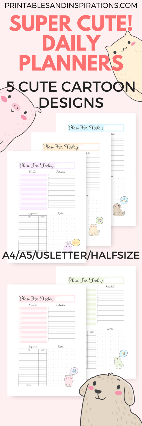 Free Printable Super Cute Daily Planners - Printables and Inspirations